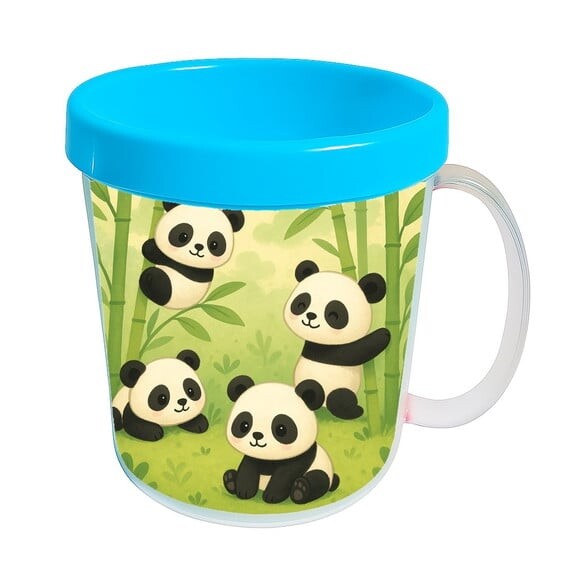 Caneca Acrílica Infantil Personalizada Pandinhas