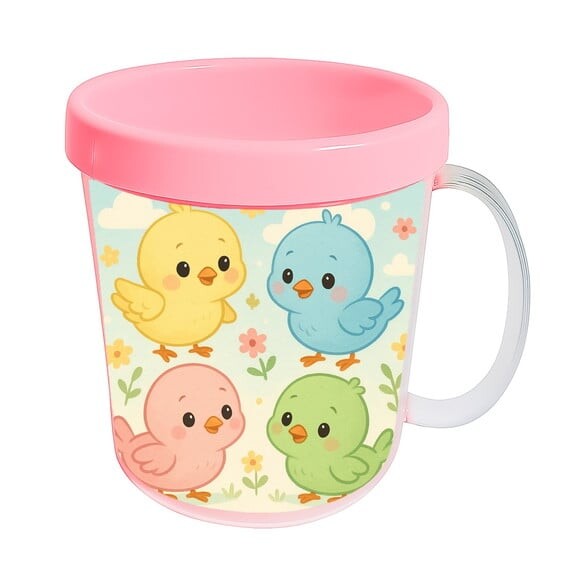 Caneca Acrílica Infantil Personalizada Passarinhos Baby