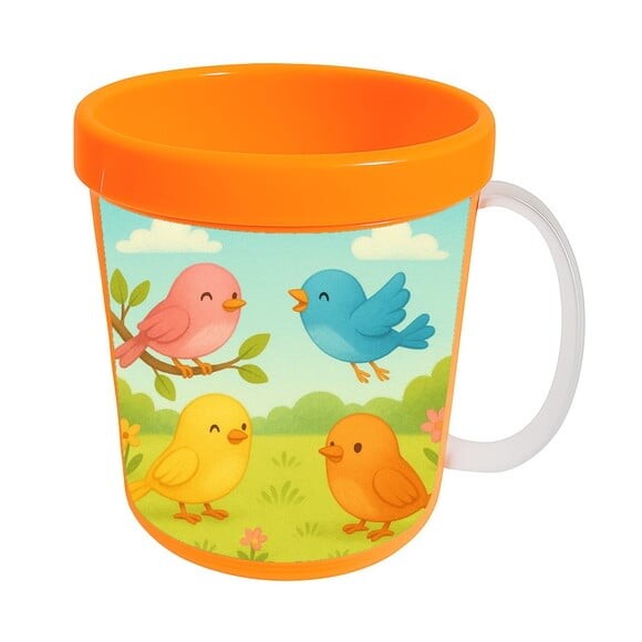 Caneca Acrílica Infantil Personalizada Passarinhos