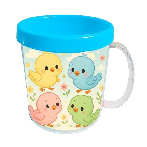 Caneca Acrílica Infantil Personalizada Passarinhos Baby