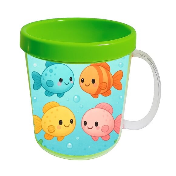 Caneca Acrílica Infantil Personalizada Peixinhos Baby