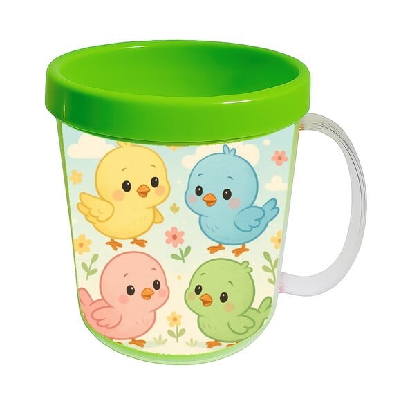Caneca Acrílica Infantil Personalizada Passarinhos Baby