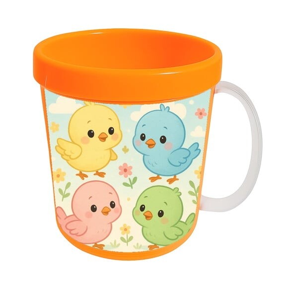 Caneca Acrílica Infantil Personalizada Passarinhos Baby