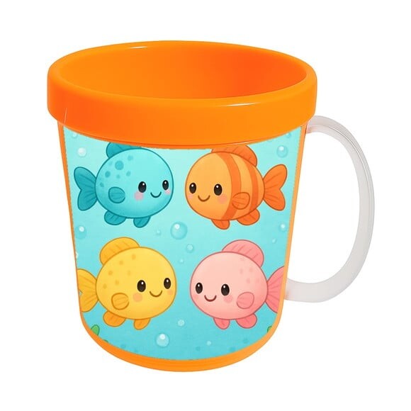 Caneca Acrílica Infantil Personalizada Peixinhos Baby