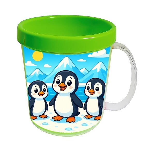 Caneca Acrílica Infantil Personalizada Pinguins