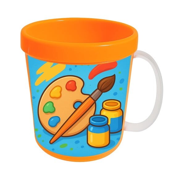 Caneca Acrílica Infantil Personalizada Pintura e Tintas
