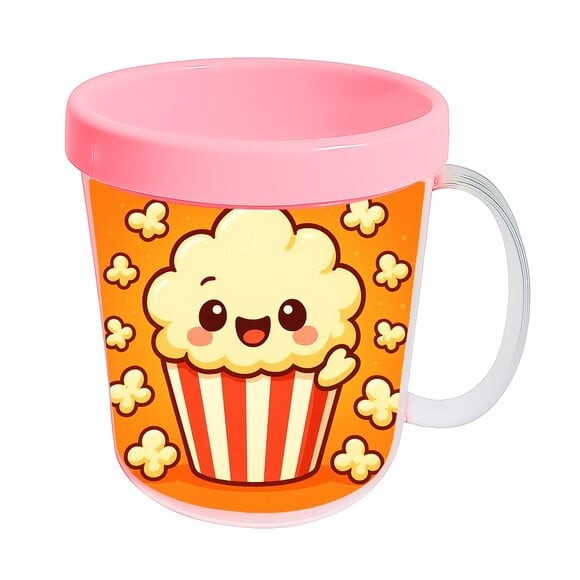 Caneca Acrílica Infantil Personalizada Pipoca