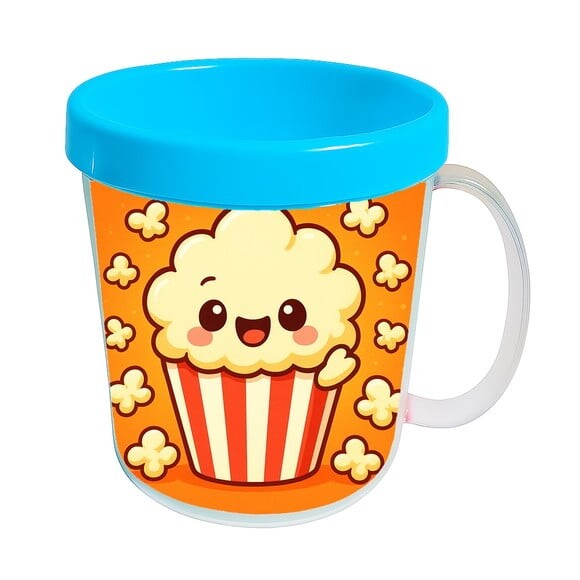 Caneca Acrílica Infantil Personalizada Pipoca