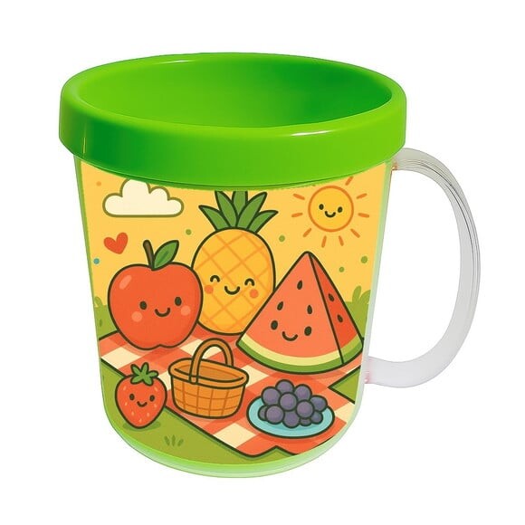 Caneca Acrílica Infantil Personalizada Piquenique das Frutas
