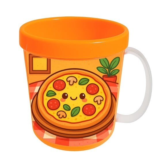 Caneca Acrílica Infantil Personalizada Pizza Divertida