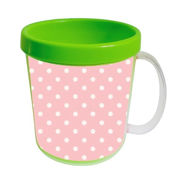 Caneca Acrílica Infantil Personalizada Poá Rosa Bebê