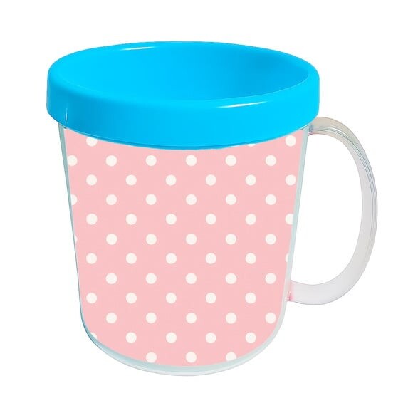 Caneca Acrílica Infantil Personalizada Poá Rosa Bebê
