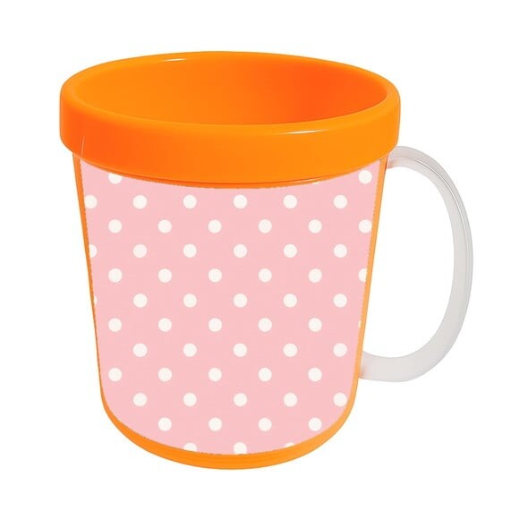 Caneca Acrílica Infantil Personalizada Poá Rosa Bebê