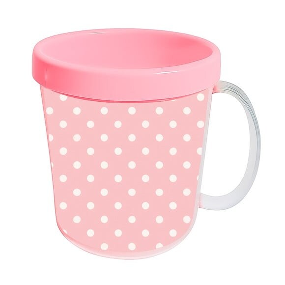 Caneca Acrílica Infantil Personalizada Poá Rosa Bebê