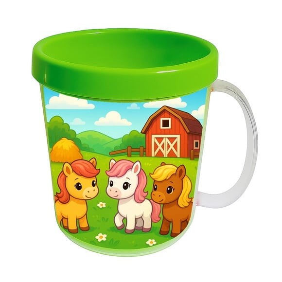 Caneca Acrílica Infantil Personalizada Pôneis