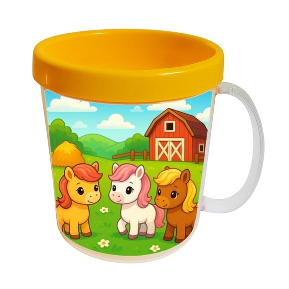 Caneca Acrílica Infantil Personalizada Pôneis