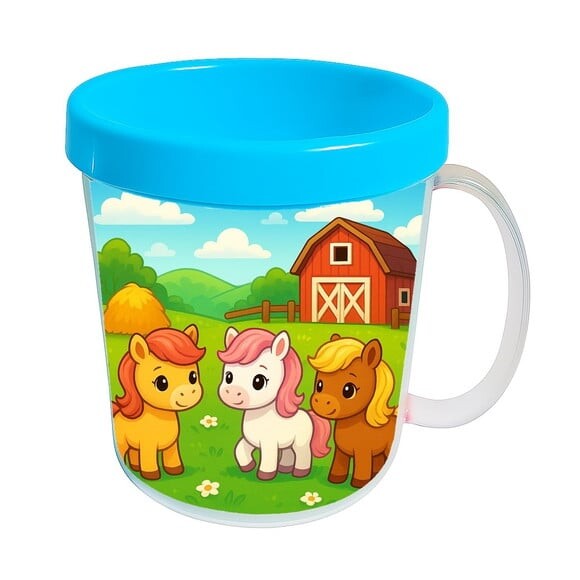 Caneca Acrílica Infantil Personalizada Pôneis