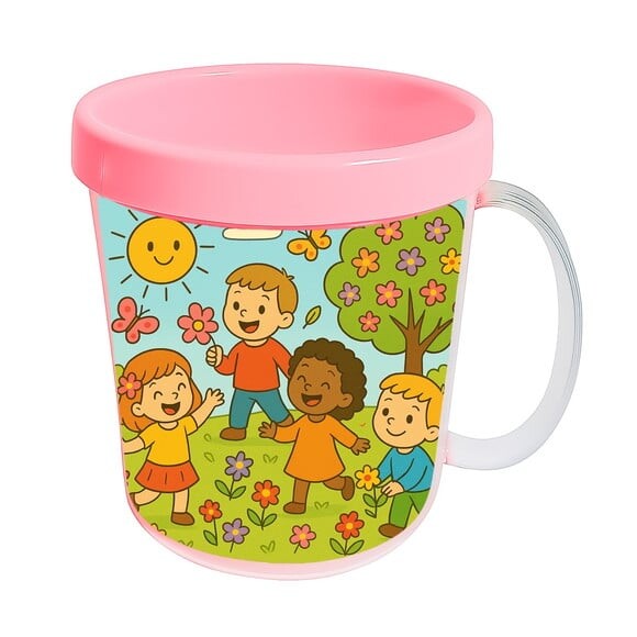 Caneca Acrílica Infantil Personalizada Primavera Divertida