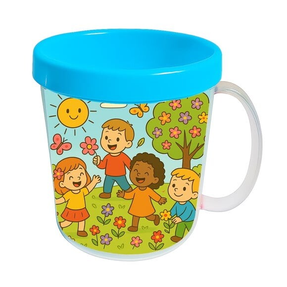 Caneca Acrílica Infantil Personalizada Primavera Divertida