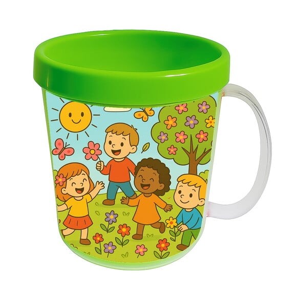 Caneca Acrílica Infantil Personalizada Primavera Divertida
