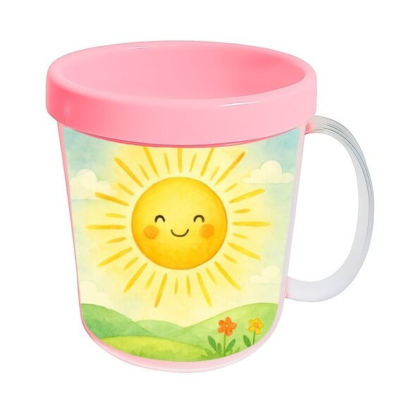 Caneca Acrílica Infantil Personalizada Raio de Sol Aquarela