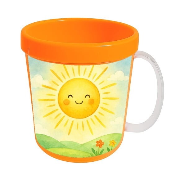 Caneca Acrílica Infantil Personalizada Raio de Sol Aquarela