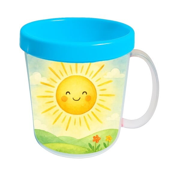 Caneca Acrílica Infantil Personalizada Raio de Sol Aquarela