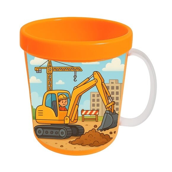 Caneca Acrílica Infantil Personalizada Retroescavadeira