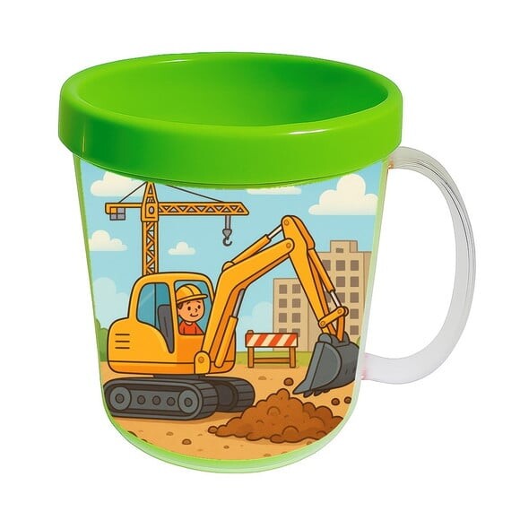 Caneca Acrílica Infantil Personalizada Retroescavadeira