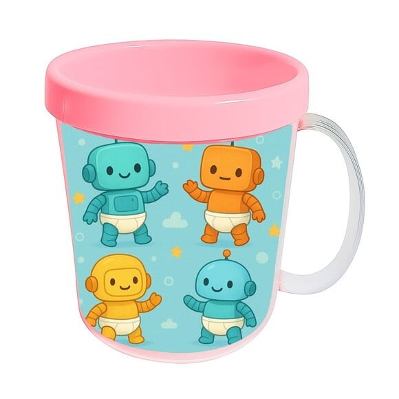 Caneca Acrílica Infantil Personalizada Robôs Baby