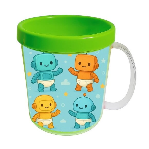 Caneca Acrílica Infantil Personalizada Robôs Baby