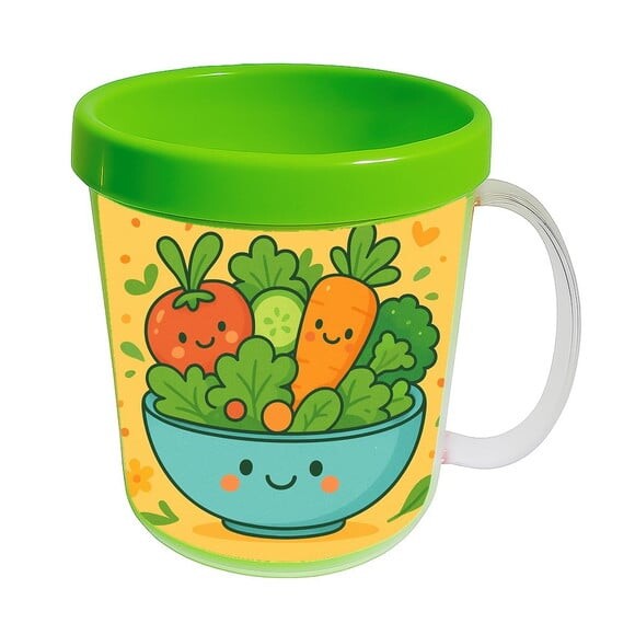 Caneca Acrílica Infantil Personalizada Salada Divertida