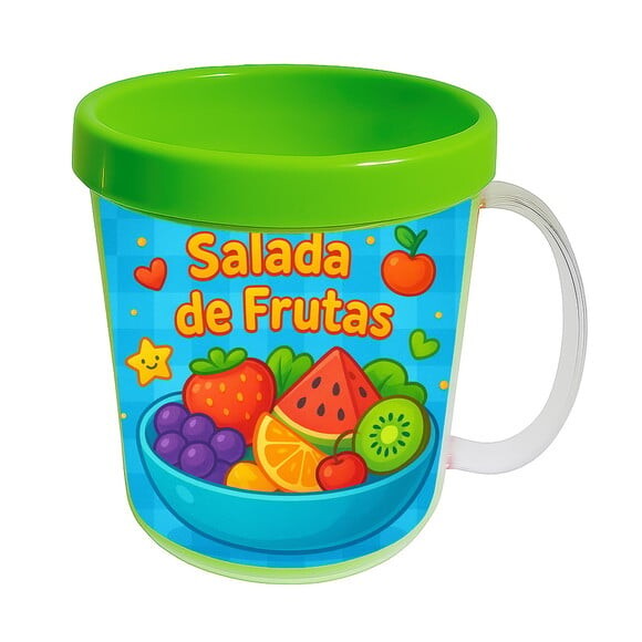Caneca Acrílica Infantil Personalizada Salada de Frutas