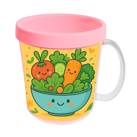 Caneca Acrílica Infantil Personalizada Salada Divertida