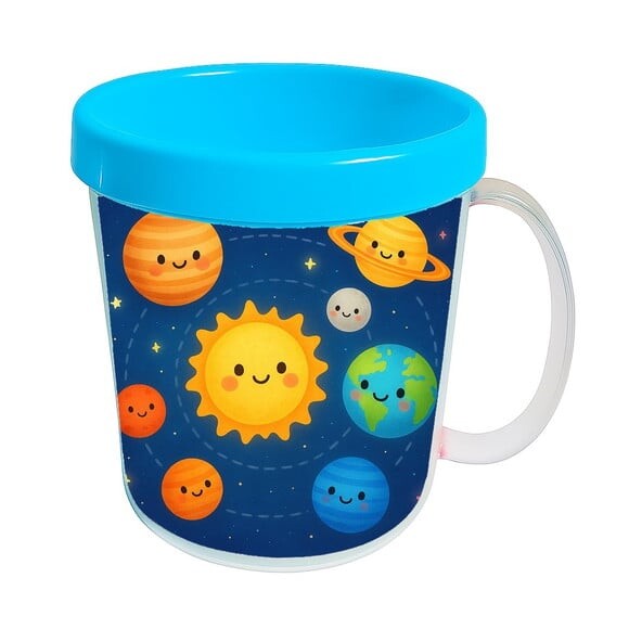 Caneca Acrílica Infantil Personalizada Sistema Solar
