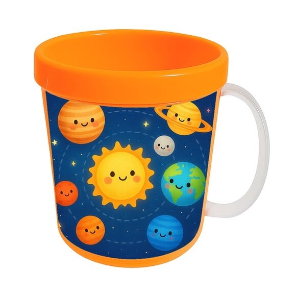Caneca Acrílica Infantil Personalizada Sistema Solar