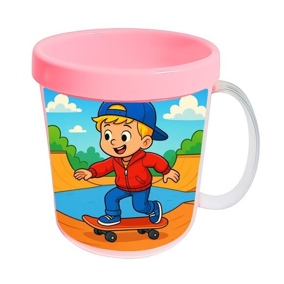 Caneca Acrílica Infantil Personalizada Skate Kids