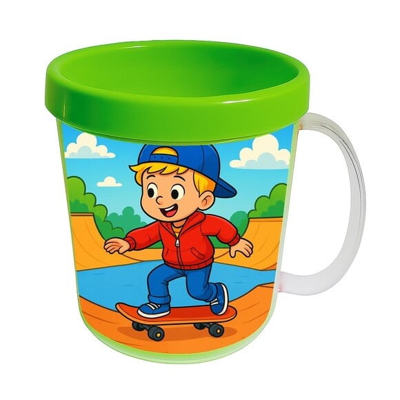 Caneca Acrílica Infantil Personalizada Skate Kids