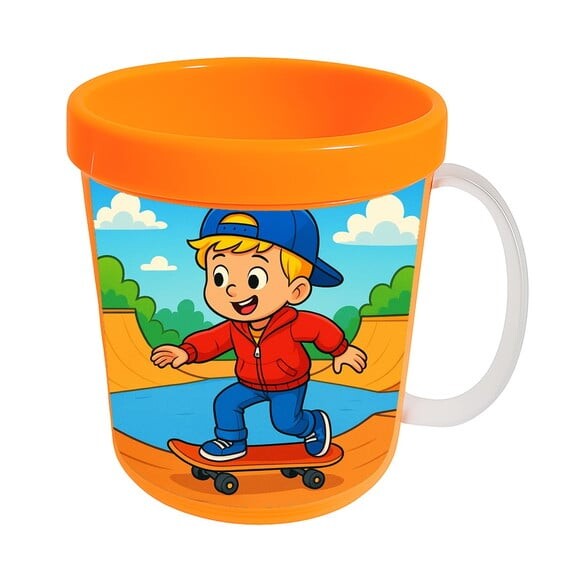 Caneca Acrílica Infantil Personalizada Skate Kids