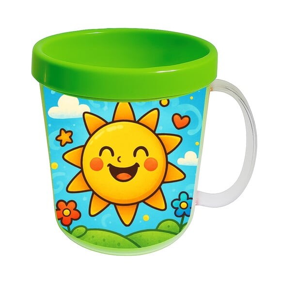 Caneca Acrílica Infantil Personalizada Sol Sorridente