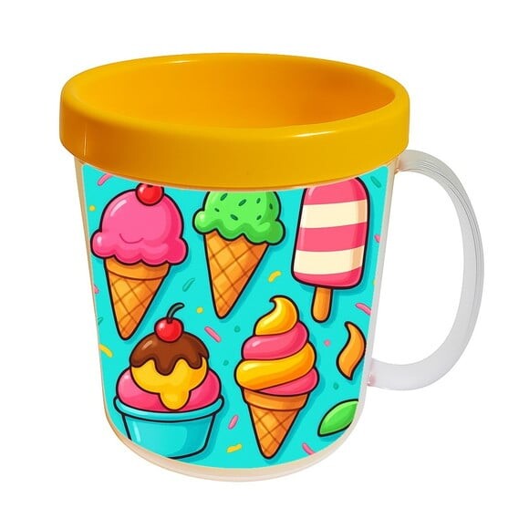 Caneca Acrílica Infantil Personalizada Sorvetes