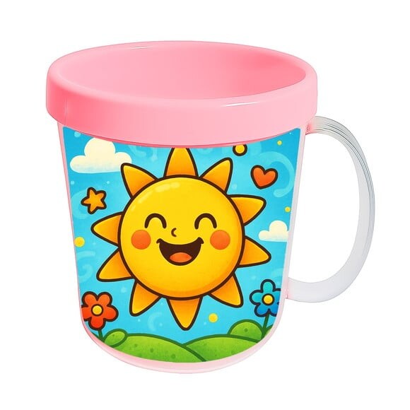 Caneca Acrílica Infantil Personalizada Sol Sorridente