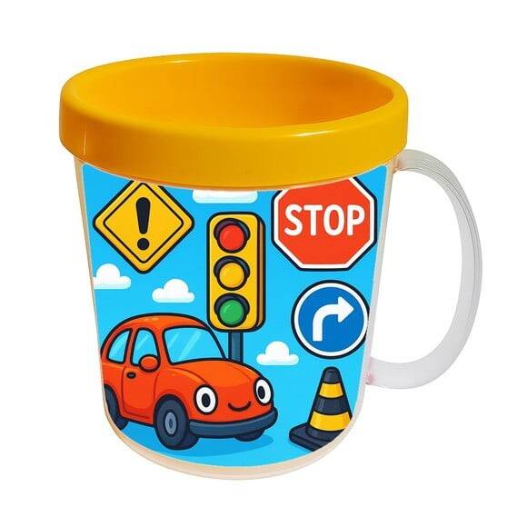 Caneca Acrílica Infantil Personalizada Trânsito