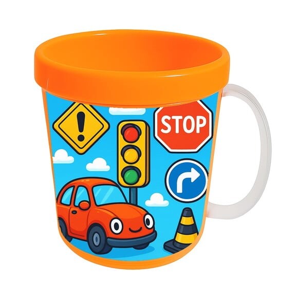 Caneca Acrílica Infantil Personalizada Trânsito