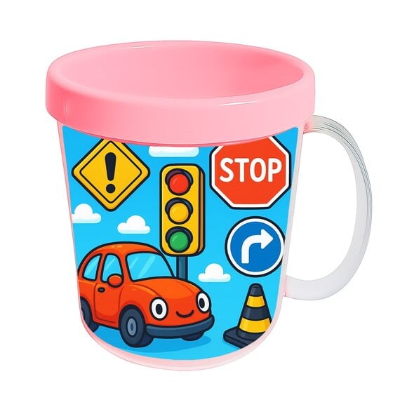Caneca Acrílica Infantil Personalizada Trânsito