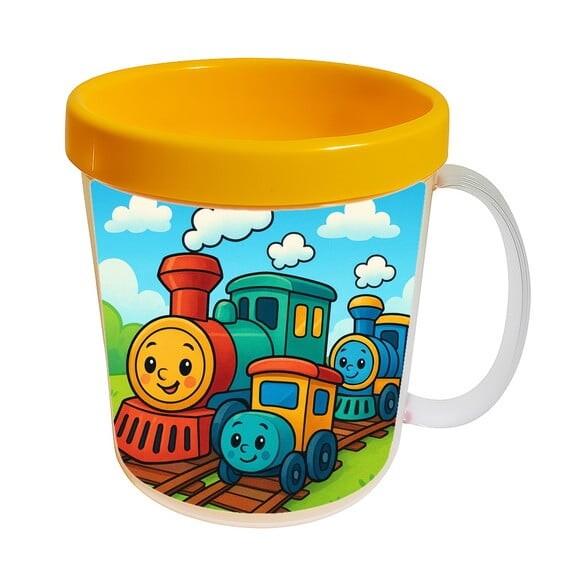 Caneca Acrílica Infantil Personalizada Trens Antigos