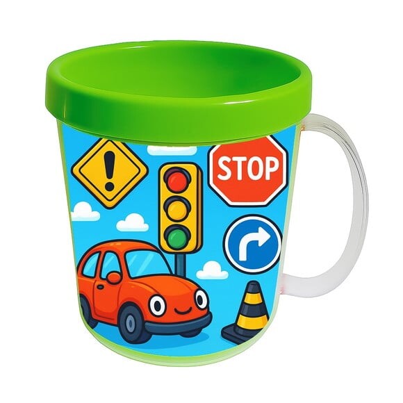 Caneca Acrílica Infantil Personalizada Trânsito