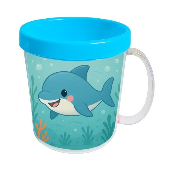 Caneca Acrílica Infantil Personalizada Tubarãozinho Fofo