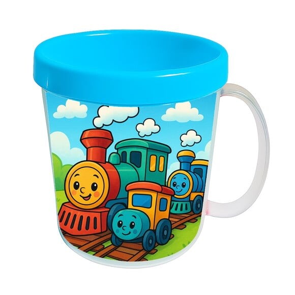 Caneca Acrílica Infantil Personalizada Trens Antigos
