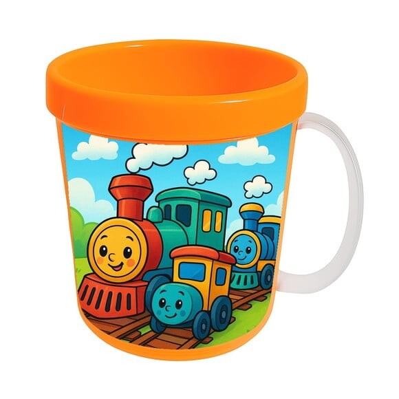 Caneca Acrílica Infantil Personalizada Trens Antigos